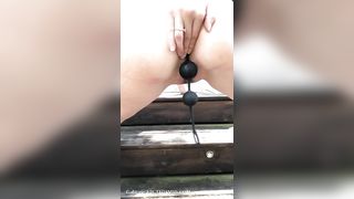 Sexy Babe Dirty Anal Beads Play
