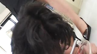 Pretty Japanese mistress gives breakfast to personal pig slave