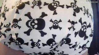 Panty pooping in new shorts