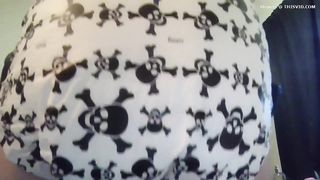 Panty pooping in new shorts