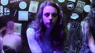 Sexy girl has diarrhea in a no stall washroom