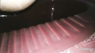 Asian babe pooping in the toilet