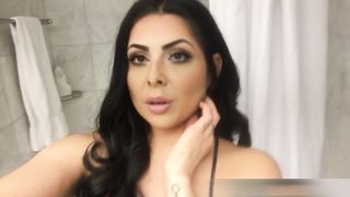 Stunning brunette chick pooping in the toilet