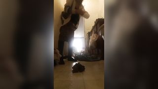 Lovely ass chick getting down for thick poop