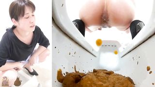 Asian babe has diarrhea problem