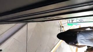 Hairy Asian chick caught pissing through hidden cam