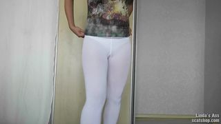 White leggings dirty poop play