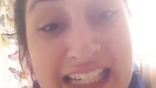 Woman shows her poops in the toilet