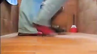 Amature wife poop in hand at home