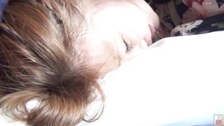 Bound Japanese lady pooping on the table