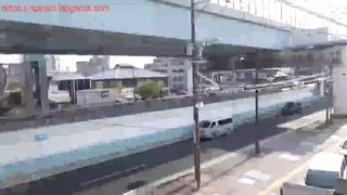 Japanese chick caught pooping in front of house