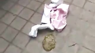 Outdoors pooping accident with Japanese girl
