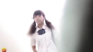 Cute Japanese schoolgirl with shitty panty