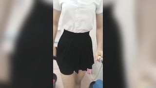 Sexy hairy pussy babe pissing and pooping