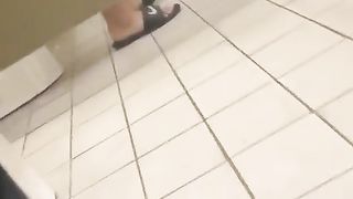 Girl pooping in the toilet
