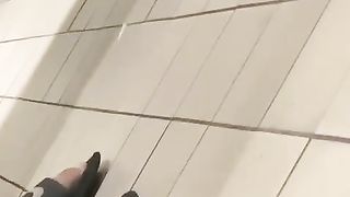 Girl pooping in the toilet