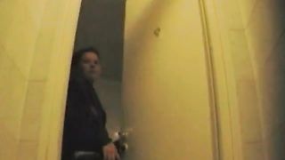 Cheeky ass chick pooping in closeup