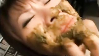Japanese chick eating shit and cum