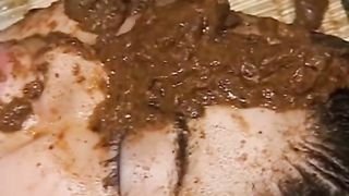 Japanese hot wife and face scat