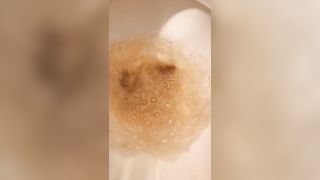 Bbw finally releases in the toilet bowl