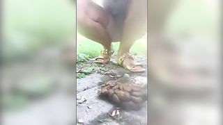 Big hard poop from female asshole
