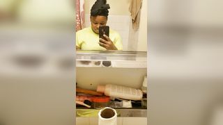 Shitty ebony eating her own turd