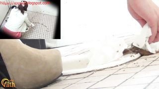 Japanese office babe shits all over the floor