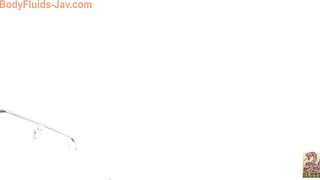 Redhead cute Japanese chick pooping in toilet