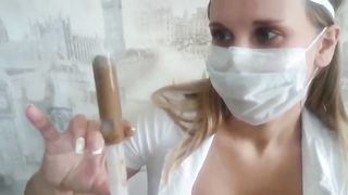 Busty hot Nurse and dirty injection