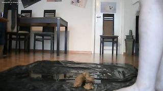 Lovely ass wife pooping on the floor