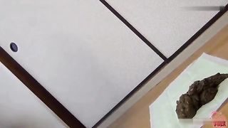Cute Asian chick pooping