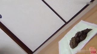 Cute Asian chick pooping