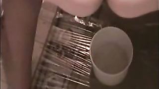 Mature woman shitting diarrhea on the floor