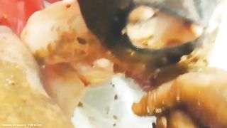 BBW getting her fat pussy fisted in scat video