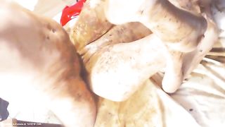 Shit smeared babe getting hammered by thick cock