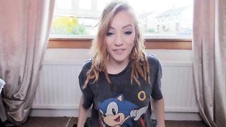 Sexy Blonde Smearing Exhibitionism