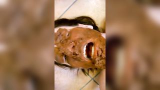 Fresh shit covered horny lady