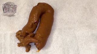 Smooth and shiny poop from thick ass