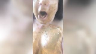 Solo scat eating MILF