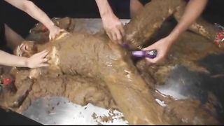 Japanese slave gets shit covered in gangbang