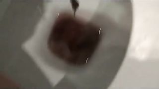 Sexy ass babe pooping in the closeup