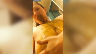 Sexy chick enjoying her tasty poop