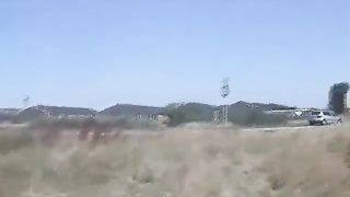 Fat lady pissing and pooping outdoor