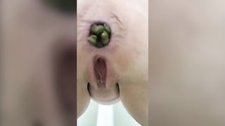 Big ass green turd close up