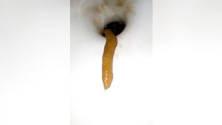 Deep closeup of pooping asshole