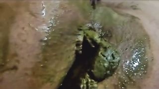 Shit covered asshole closeup