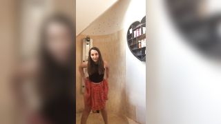 Adorable and sexy teen tinkles