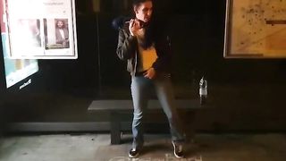 Bus stop smoking and wetting