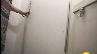 Lovely brunette Japanese babe poops in the toilet