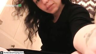 Stunning hot amateur brunette gal and hot poop